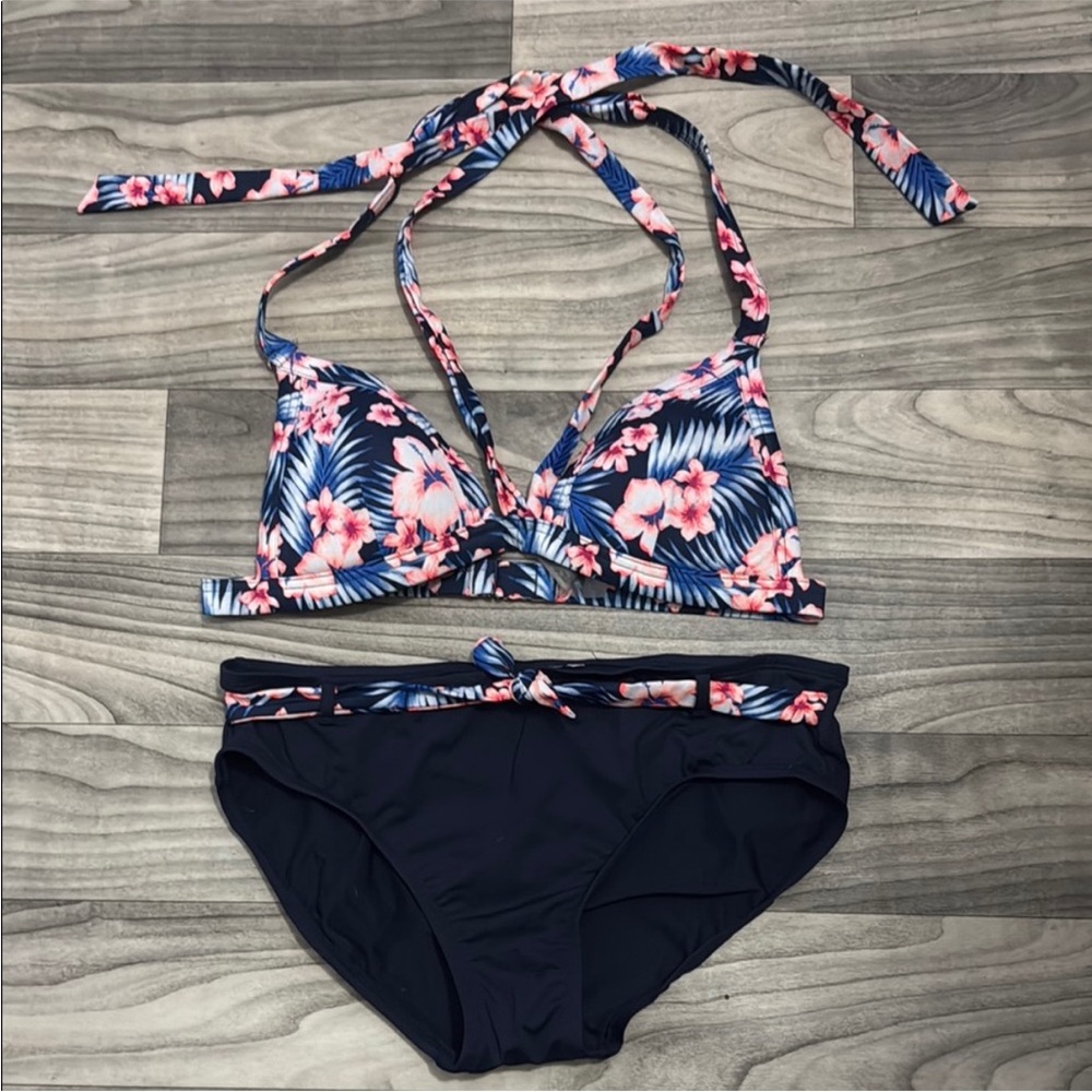 Victoria's Secret Y2K Tropical Floral Belted Bikini Set